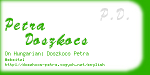 petra doszkocs business card